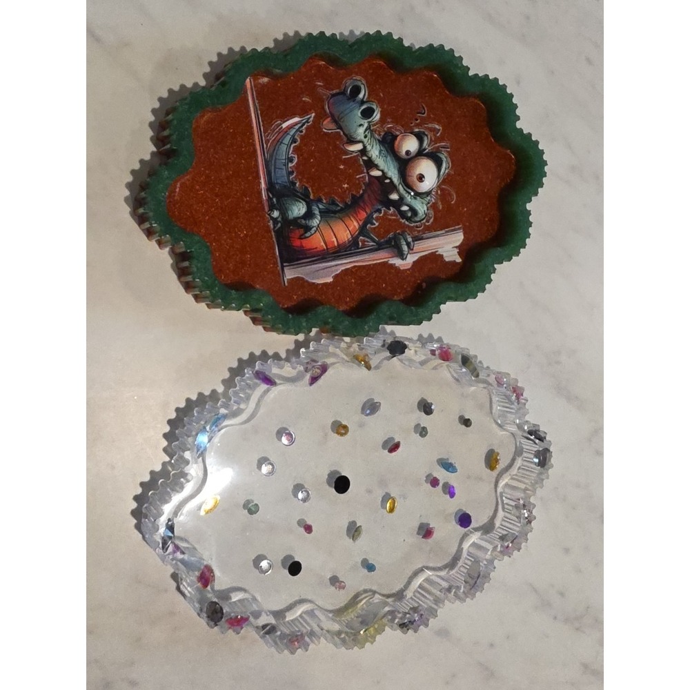 Handmade Resin Oblong Trinket Tray. PRICE IS FOR ONE TRAY